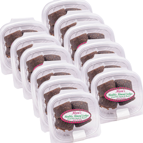 Healthy Dark Chocolate Almond Cookies 12-Pack